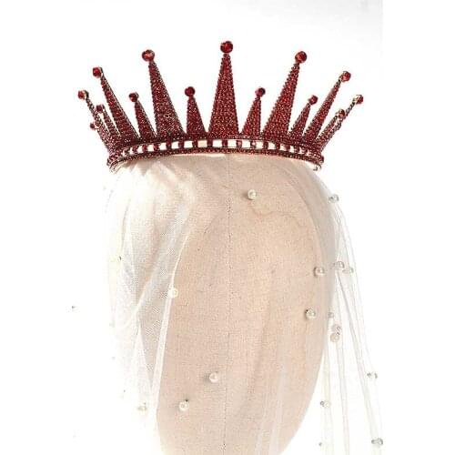 Rhinestone Big Crowns For Women Luxurious Baroque Princess Tiaras Bridal Wedding Headwear Fahsion Jewelry Hair Accessories