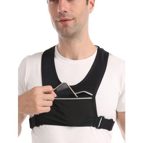 Shoulder Vest Reflective Chest Bag Mobile Phone Bag Adjustable Reflective Running Vest Adjustable Phone Holder Bag For Cycling