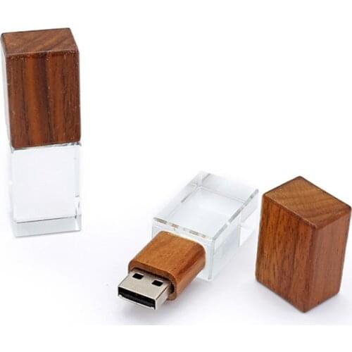 High Speed Wooden Crystal 2 IN 1 USB 3.0 Memory flash Stick Pendrive 8GB 16GB 32GB 64GB