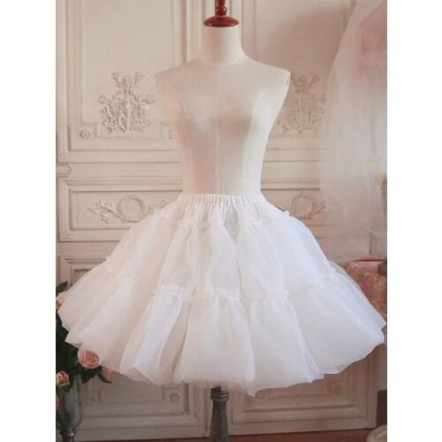 Lolita Petticoat Layered Ruffles Voile White /Black Lolita Underskirt