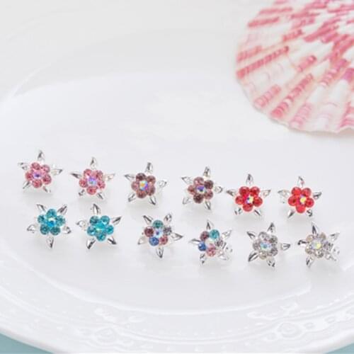 12 Pcs Stars Crystal Hair Decoration Buckle Clip Swirl Spiral Twist Hairpins