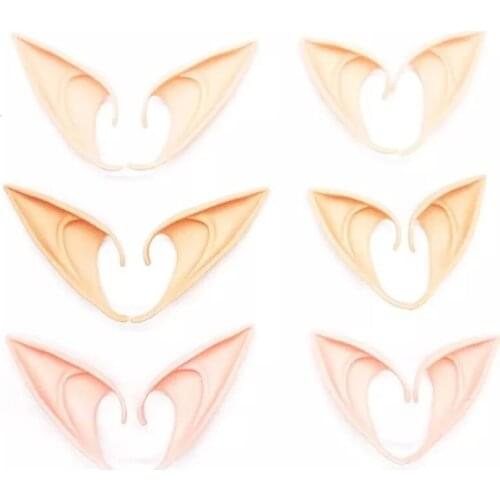 1Pair Halloween Latex Elf Ears High Simulation Soft Harmless False Ears Props Fairy Angel Dress Up Cosplay Hook Christmas Decor