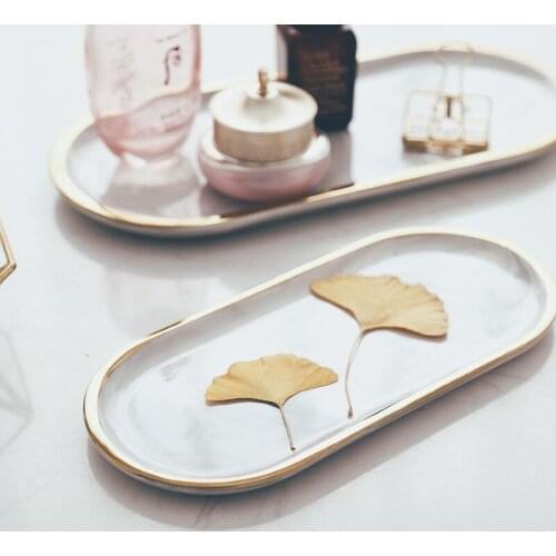 10 inch Pink Oval Marble Ceramic Oval tray Dessert Cake Plate Jewelry Dish Cosmetics Organizer Fruit Dish Home Decor Wedding Gif