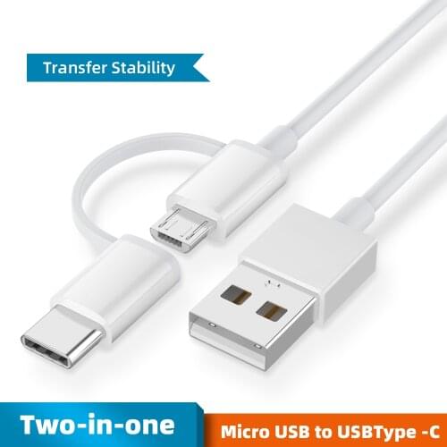 2 in 1 Micro USB Cable Type C Cables QC 3.0 Fast Charge Charger Cable Tablet Phone Charge Cord For Xiaomi Samsung Android Wires