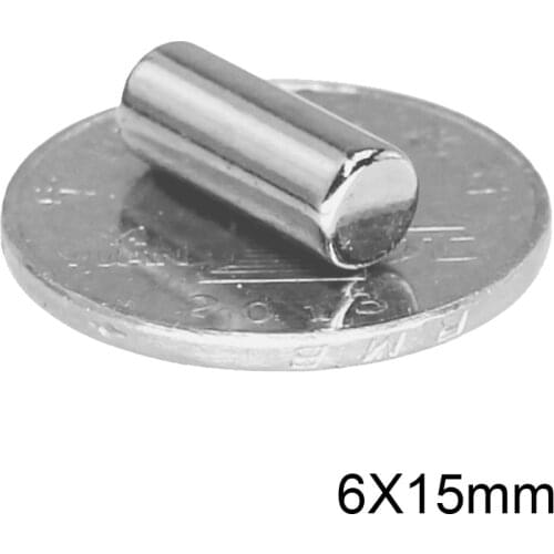 5~100PCS 6x15 mm Thick Strong Cylinder Rare Earth Magnet 6mm*15mm Round Neodymium Magnet 6x15mm Small Magnet Disc 6*15 mm N35