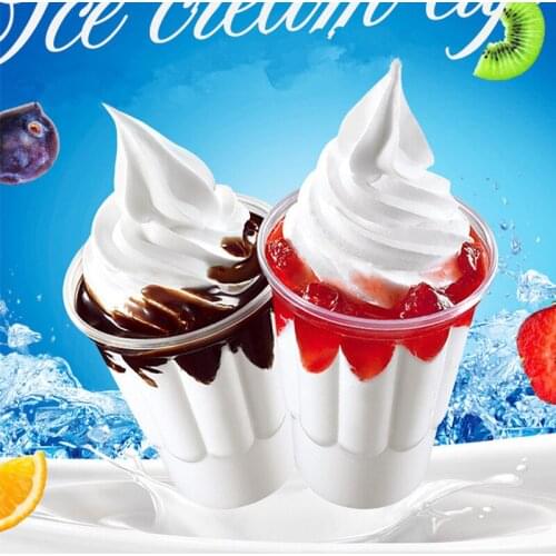 50pcs Disposable Plastic Cup Pudding Milkshake Packaging Cups 250ml Ice Cream Cup with Cover Takeaway Packages
