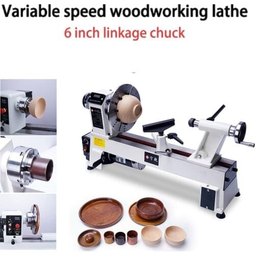6 inch chuck Variable speed Mini Wood Lathe Machine 220V Tools Woodworking with Digital Display