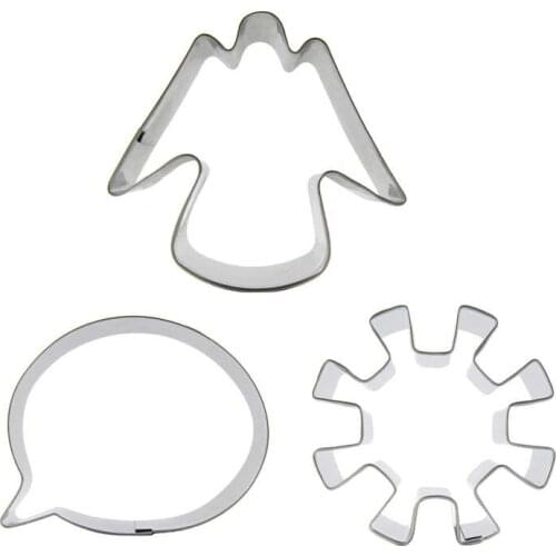 Angels, Dialog boxes, Snowflake shaped 3 piece biscuit cutting molds, baking tools, cake decorating soft candy tools