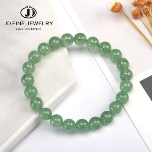 JD 4-12mm Strawberry Quartz Beads Bracelet omen Natural Crystal Bracelets 2019 Elegant Gift Women Charms Bracelet