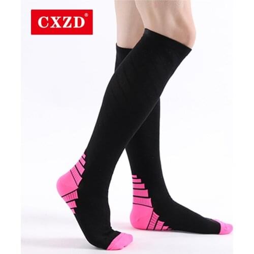CXZD professional breathable sports socks for men and women marathon socks long run long tube calf compression socks