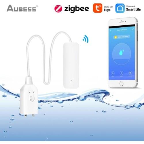 Zigbee Tuya Smart Home Water Sensor Leakage Detector Alarm Water Leak Overflow Security Alarm Work With Zigbee Hub Smart Life