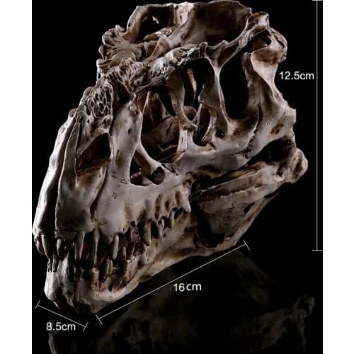 Dinosaur Resin Skull Model Tyrannosaurus Skeleton Head Figurine Sculpture Crafts Creative Halloween Home Animal Decor Statues