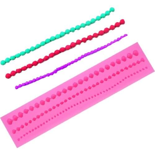Diy Cake Border Decoration String Pearl Paste Bead Clay Mold Fondant Cake Silicone Pastry Tool Tips Baking Pastry Decoration