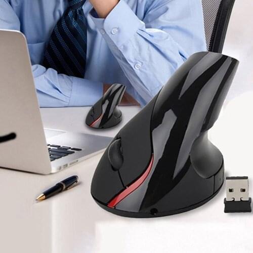 Ergonomic 2.4GHz Wireless USB Rechargeable Optical Vertical Mouse 1000DPI For Laptop PC AE #253185