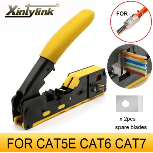 Xintylink all in one EZ rj45 pliers crimper cat5 cat6 cat7 cat8 network tools rj 45 ethernet cable Stripper clamp tongs rg45 lan