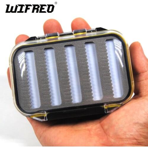 Wifreo Small Waterproof 2 Sided Fly Box for Midge/Nymph-Pocket Size for Dry Flies Nymphs Streamers 10.5X7.0X3.1CM