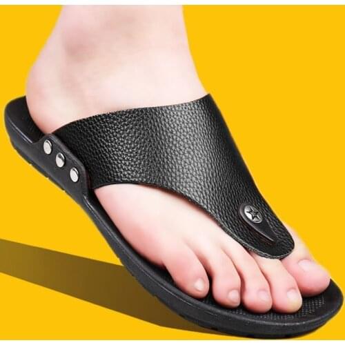 Summer New Mens Slippers Beach Slippers Large 45 Comfortable Brown Sandals Non Slip Swimming Shoes Mens Slippers