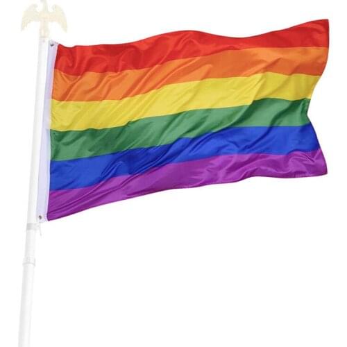 90x150cm homosexual Philadelphia Philly LGBT Gay Pride Rainbow Flag Striped UV Fading Resistant Pride Day Banner Equal Love