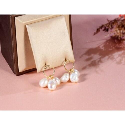 Liemjee Fashion Party Punk Jewelry S925 Silver Simple Irregular Pearl Earrings For Women Feature Namour Charm Gift All Seasons