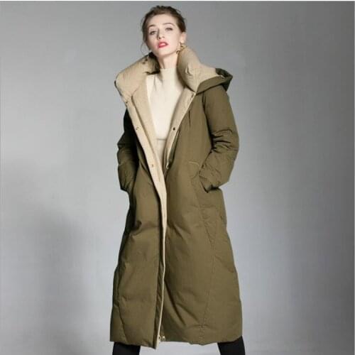 New style winter female down jacket women reversible long duck down clothes thick warm high-end coats fashion ladies Overcoat