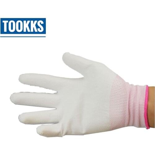 5 pair Antistatic Gloves Size S-L PU Coated Finger Protection Working Gloves For PC Computer Phone Repair