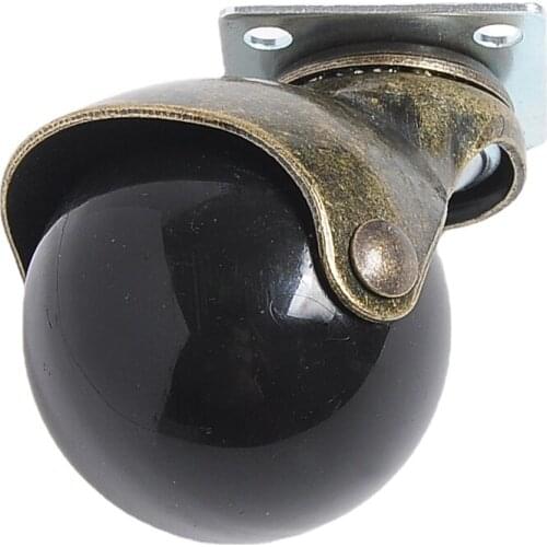Useful [4 Pack] Swivel Top Plate Hooded Ball Caster Wheels, Antique Bronze (1.5-inch with Brake)