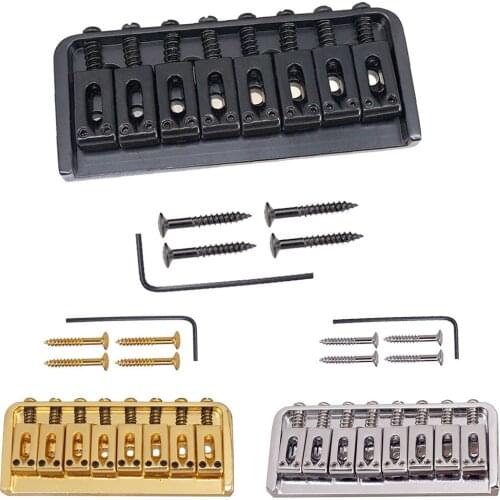 Zinc Alloy Replacement Electric Guitar Bridge 8 Square Saddle Parts String Length 93mm Stringed Instruments