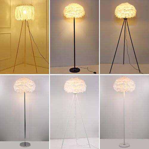 Modern feather floor lamp Luxury nordic minimalist lamp For Living Room Villa Hotel Deco white floor lamp Home night stand lamp