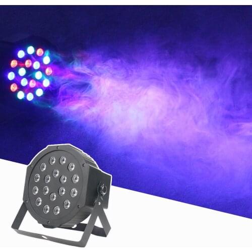 LED Flat Par 18X1W RGB Disco Wash Light DMX512 Professional Stage Party Show Light DJ Effect Par Light For Club KTV Bar Wedding