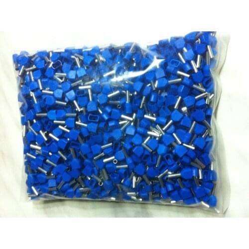 TE2510 2 X 14 AWG Dual Entry Wire Bootlace Ferrules Terminals 8.0mm Copper Length Connector For 2 X 2.5mm2 Cable