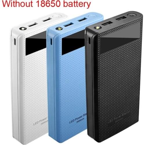 Type C Dual USB QC3.0 7x 18650 Battery DIY Power Bank Box Charger For Cell Phone