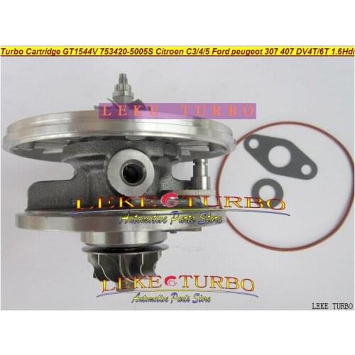 TURBO Cartridge CHRA GT1544V 753420-5004S 750030-0001 753420 750030 740821 For CITROEN C3 C4 C5 307 407 S40 V50 DV4T DV6T 1.6L