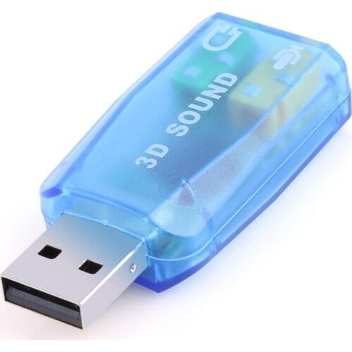 External USB Sound Card 3D Audio Headset Microphone Adapter for PC Desktop Support for Three-dimensional Sound Plug And Play