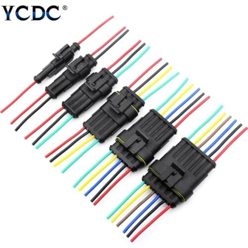 1/2/3/4/5/6 Pins Way 18 AWG Super Seal Waterproof Electrical Wire Connector Plug For Car Waterproof Connector 2.4mm Terminal