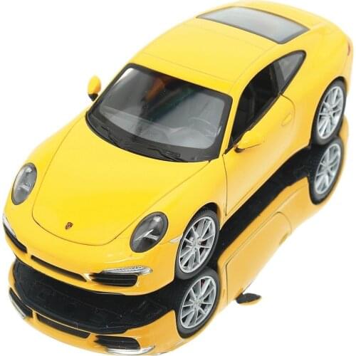 WELLY 1:24 Porsche 911 Carrera S Alloy Luxury Vehicle Diecast Pull Back Cars Model Toy Collection Xmas Gift