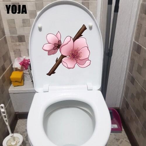 YOJA 21.3*22.5CM Beautiful Peach Cartoon Room Wall Decor Home Bathroom Toilet Sticker T1-0796