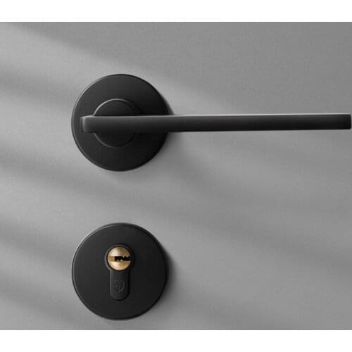 Black Zinc Alloy Home Silent Anti-theft Door Lock Bedroom Mute Mechanical Split Door Locks High Quality Hardware Accessories