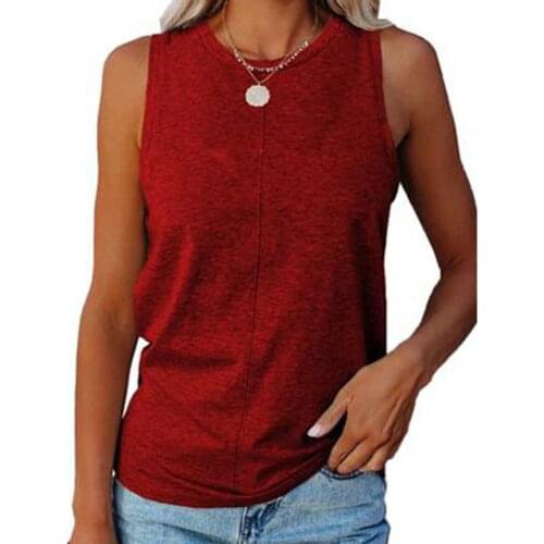 Solid Tank Top Women O-neck Sleeveless Tee Casual Loose Tanks Summer Female Vest 2020 New Stylish Tank Tops For Women Clothes