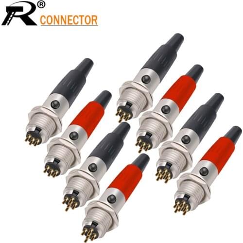 1set Mini XLR 3 4 5 6 Pin Female Plug + Male Socket Small XLR Audio Microphone Connector MIC for Cable Soldering Straight