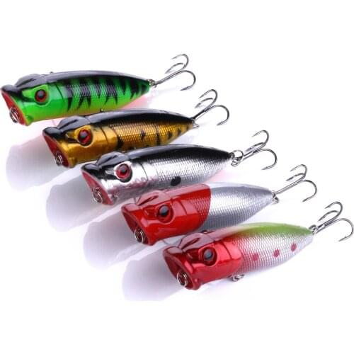 HENGJIA 100pcs top water hard plastic popper fishing lures wobble pike bass trout peche fishing baits pesca fishing tackles