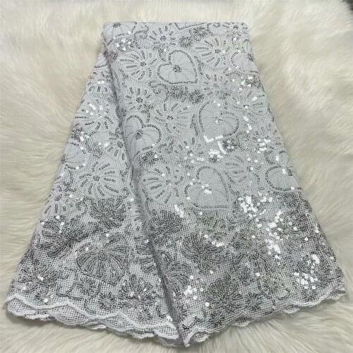 2021 Nigerian Lace Fabrics Latest sequins Mesh African Lace Fabric Lace French Net Fabric Wedding Dress xx67-482