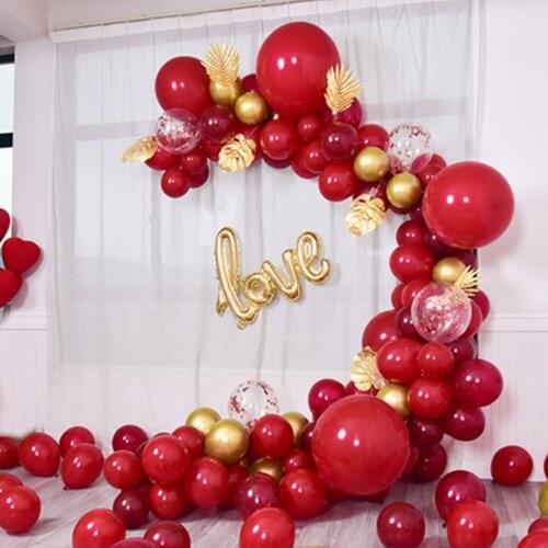 50pcs Double Red Latex Balloons Love Heart Inflatable Air Helium for Valentines Day Wedding Marriage Party Decorations