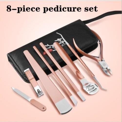 8Pcs/Set Multifunctional Stainless Steel Feet Beauty Exfoliating Foot Scrub Nail Groove Pedicure Foot Care Set Tools