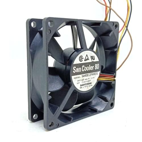 8025 ultra silent fan 9AH0812P4H031 12V PWM dual ball cooling fan 8CM