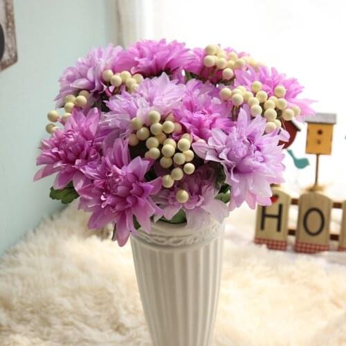 Artificial dahlia flowers bouquet winter vivid fake flower for christmas party wedding home decoration silk Flower