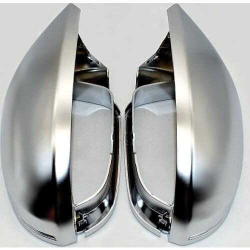 For Audi A6 S6 C7 4G Side Wing Mirror Covers Caps Silver Matte Chrome 2013 2014 2015 2016 2017 2018 Aluminum Brushed