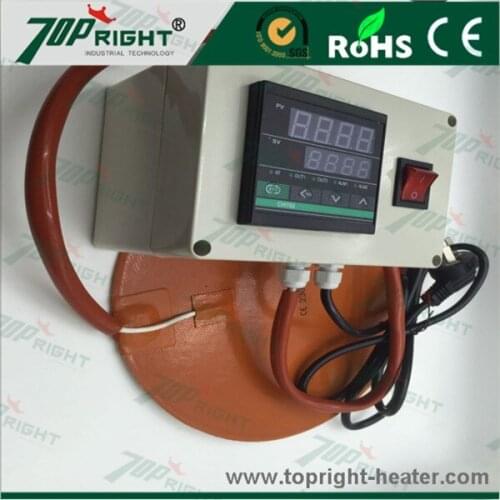 Dia.250mm 230v silicone heat pad heater with digital thermostat PID controller 0-150c