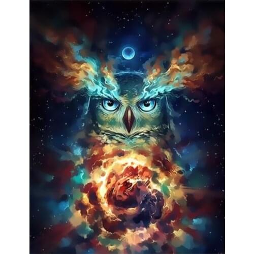 DIY Painting By Numbers Colorful Animals Owl Oil Painting HandPainted Home Decor Gift Canvas Drawing