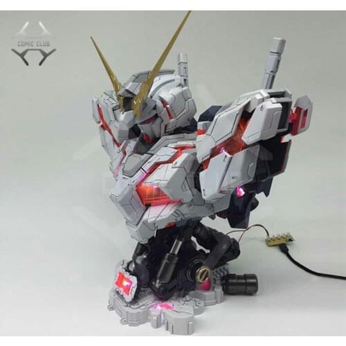 COMIC CLUB INSTOCK YIHUI model assembly Gundam unicorn bust model 1:35 contain led light action figure toy