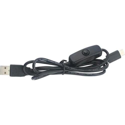 Power Adapter Cable 5V 3A Usb To Type-C Power Supply Cord with on Off Button for Raspberry Pi 4 Model B